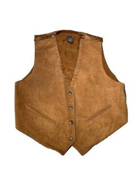 A.J.  Leather vest XL Men's Vest - Brown Tan Suede Front